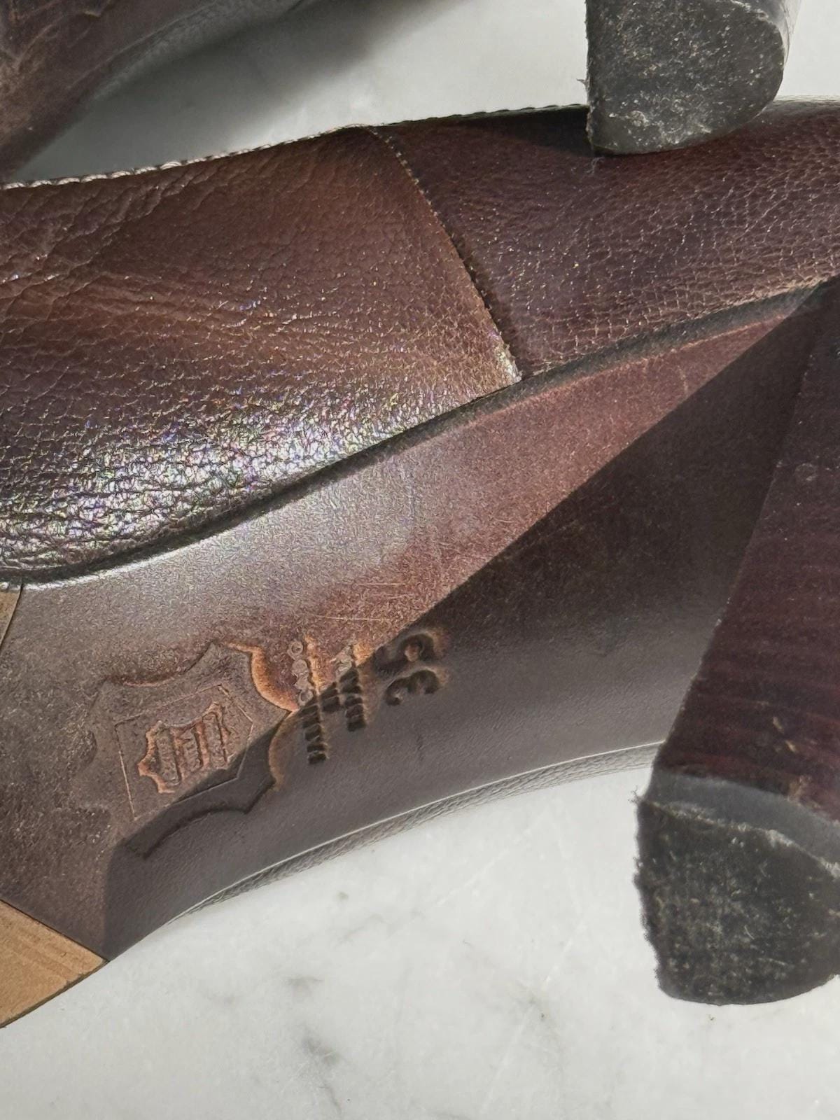 Vintage Balenciaga Brown Leather Heels — additional view 8