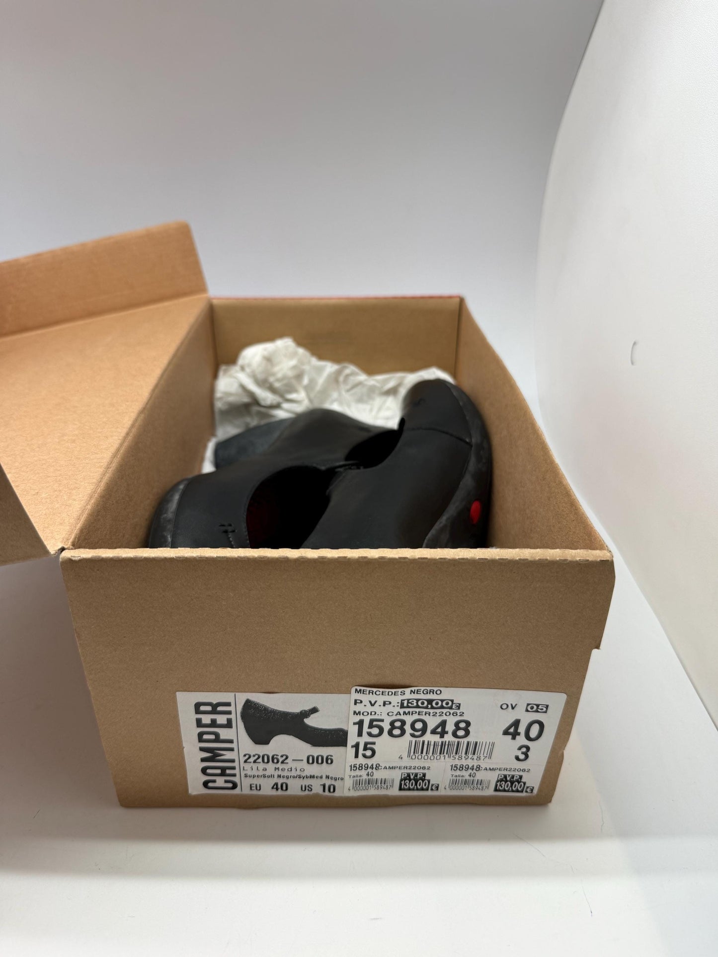 Camper black leather Mary Jane heels EU40 US10 with 5.5 cm heel, genuine leather, round toe, classic goth balletcore M-L