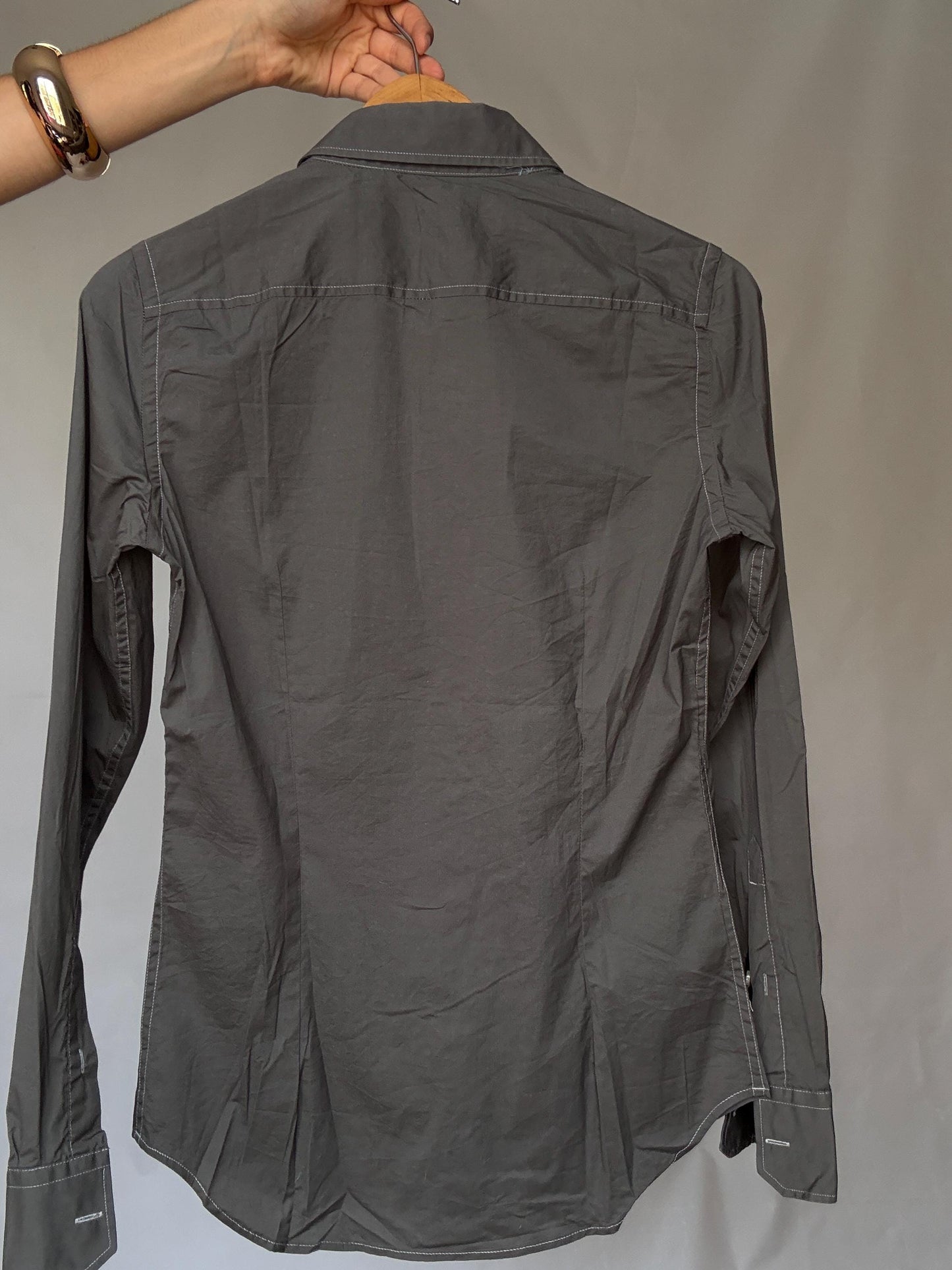 Men's G-Star Raw grey button-up shirt – unisex fit oxford shirt, Dutch designer clothing, European fashion find, Size S