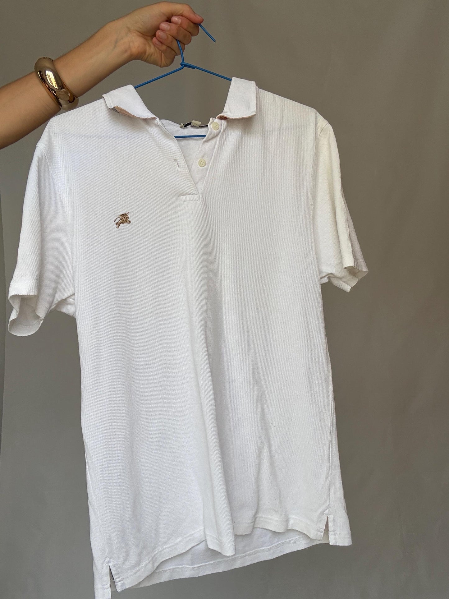 Classic White Polo Shirt for Women with Iconic Burberry Vibes | Oversized Chic | Perfect for Preppy Style Inspired by Olivia Palermo