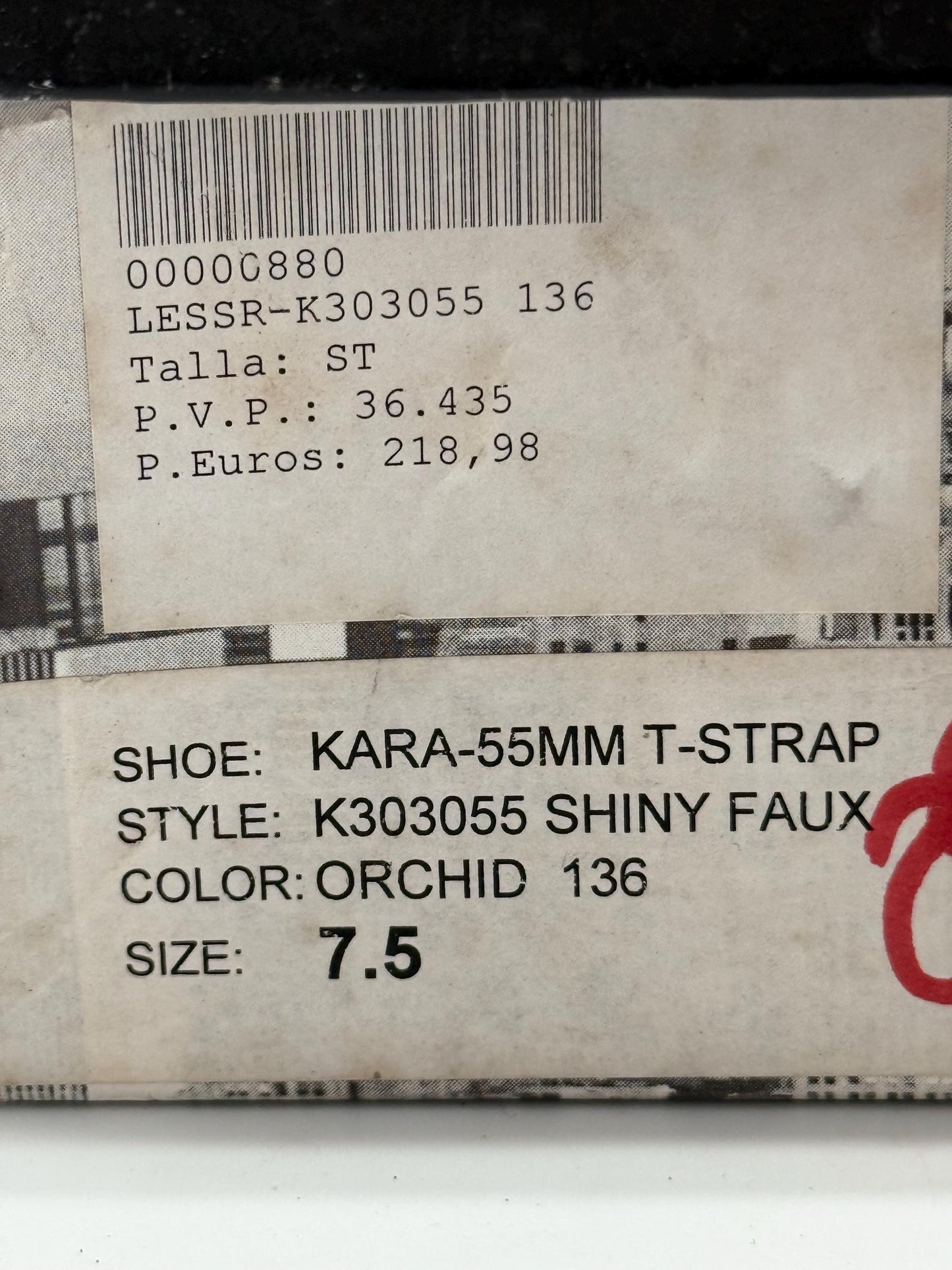 DKNY T-strap vintage heels – shiny orchid real leather – size 7.5 – made in Spain – Y2K designer shoes – retro pointed toe – 7cm heel