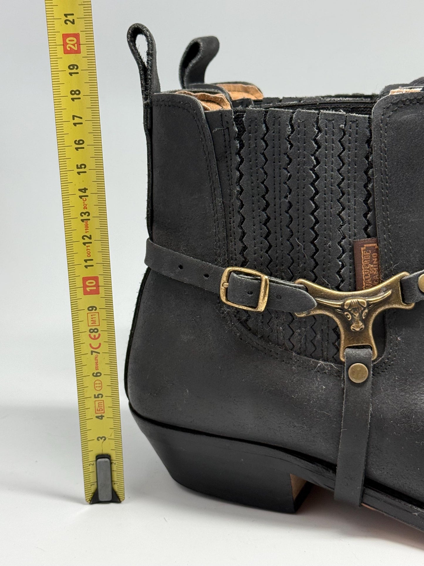 Pedro Lazo harness boots – handmade Valverde del Camino – real leather western ankle boots – EU approx 44 – roper cowboy style