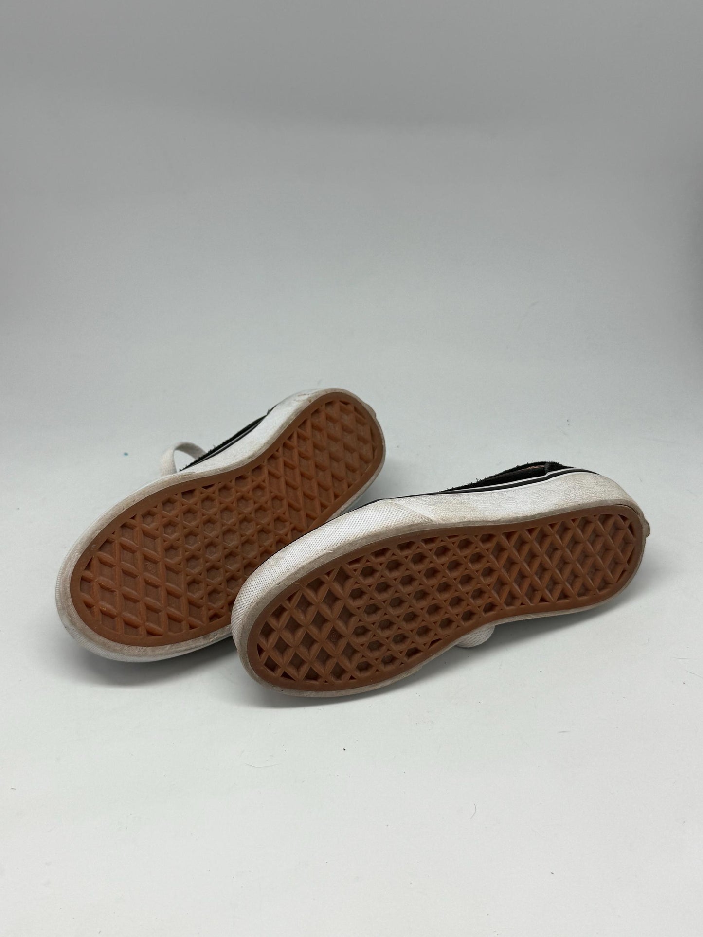 Vans Old Skool Kids Sneakers – US 11.5 – Leopard Print Side Stripe – Black Suede Trainers – Classic Skate Shoes – EU 28