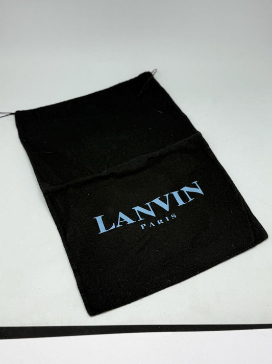 Lanvin Paris Dust Bag – Black Logo Drawstring Pouch | Luxury Storage for Shoes, Heels, Handbags or Travel Accessories