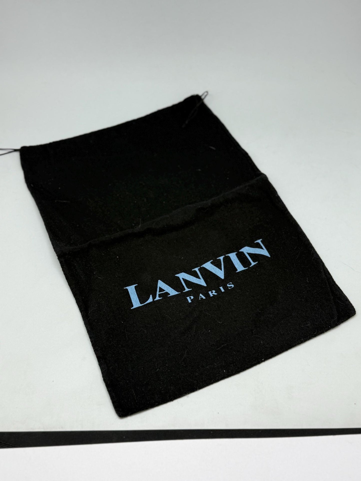Lanvin Paris Black Logo Drawstring Dust Bag — detail