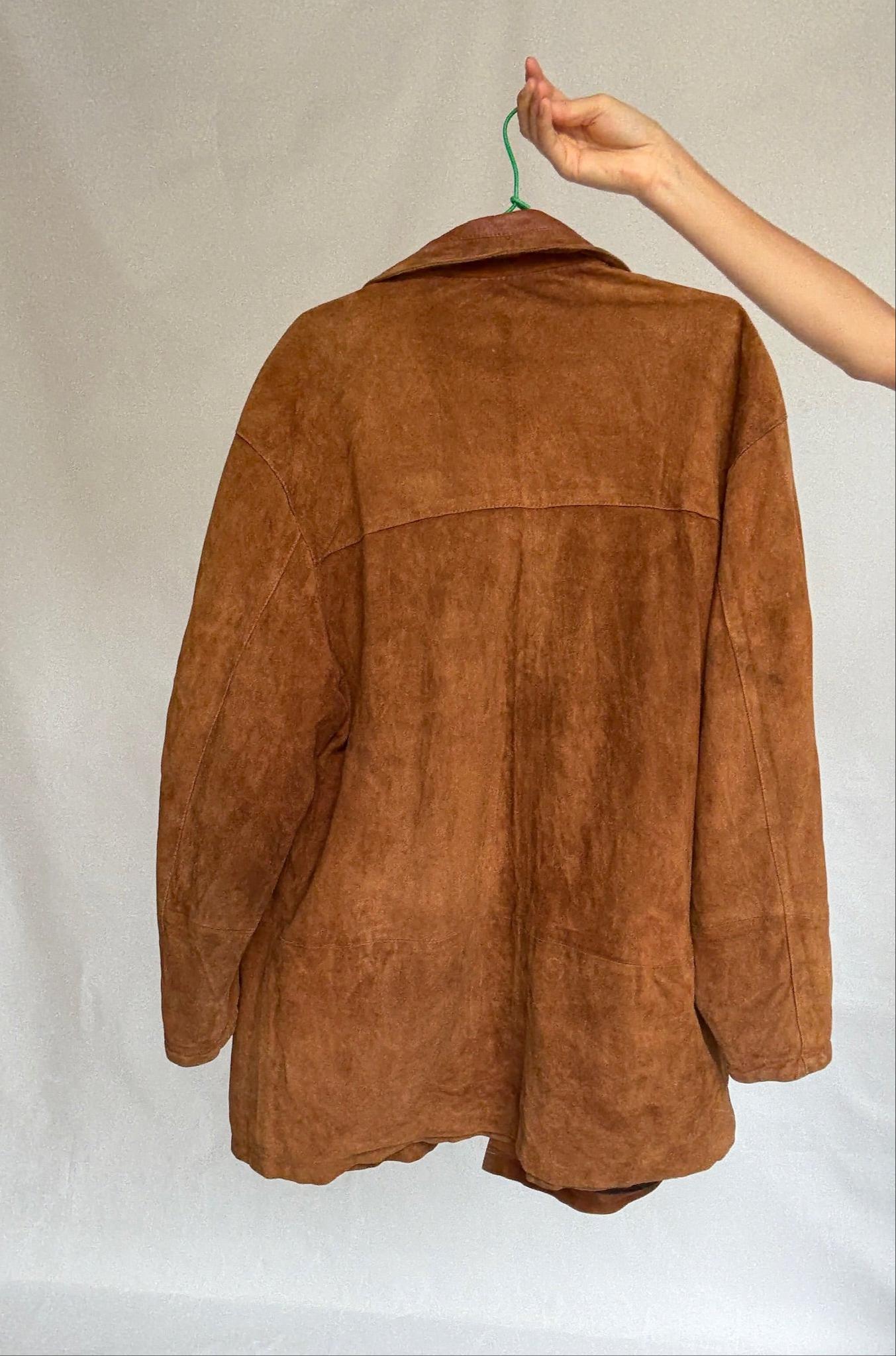 Vintage Brown Suede Leather Coat by Emidio Tucci