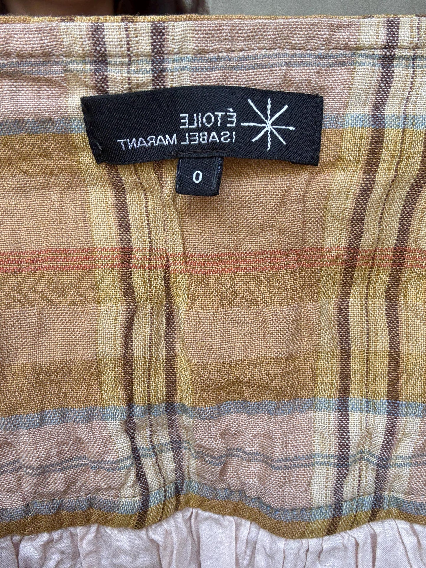 Étoile Isabel Marant Plaid Mini Skirt in Lightweight Linen and Viscose Blend - Casual Bohemian Style, Inspired by Joanna Newsom