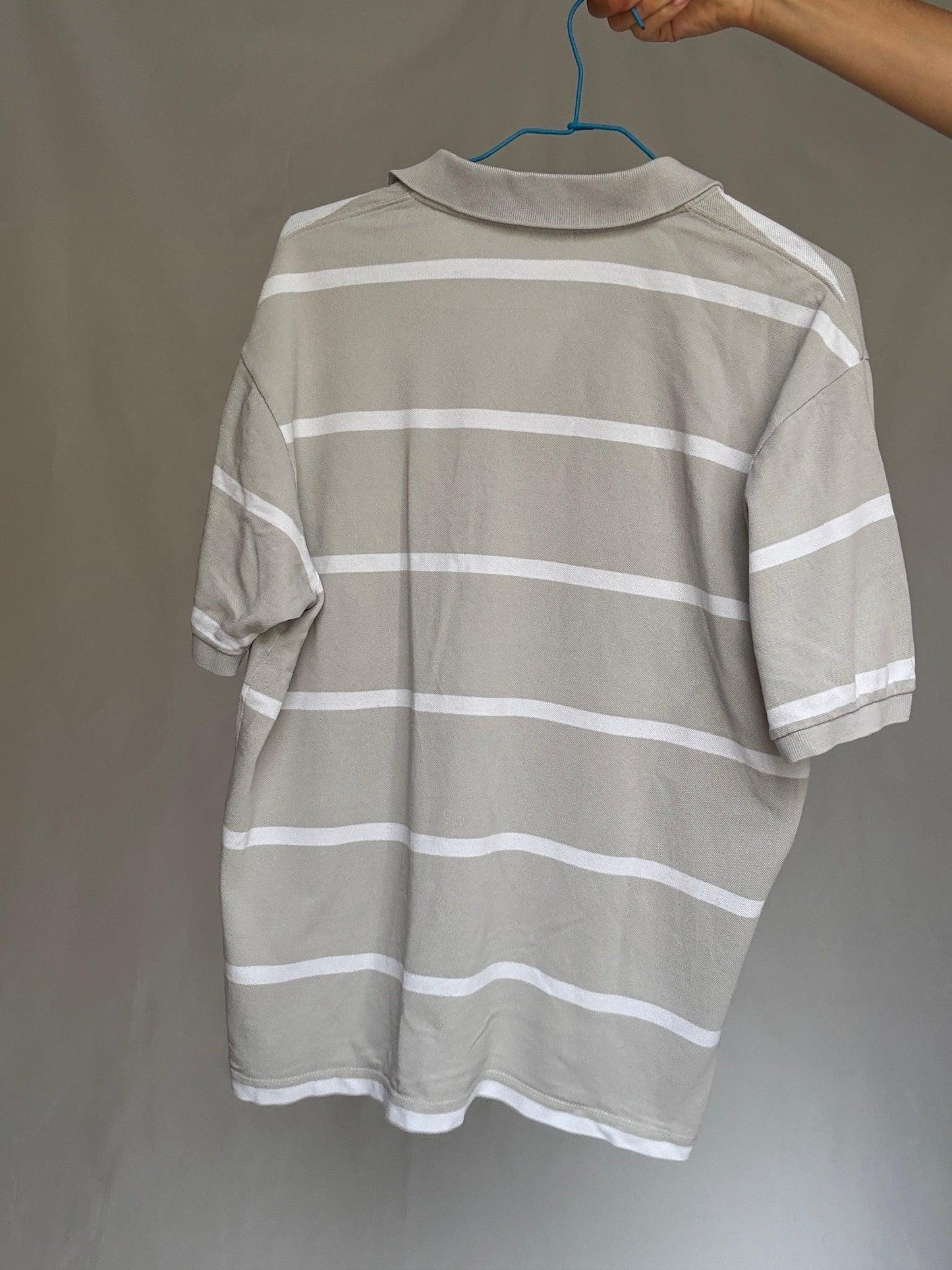 Beige Striped Classic Fit Polo Shirt — additional view 11