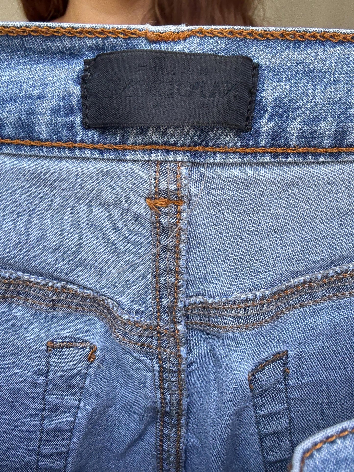 Monte Napoleone Milano high waist skinny jeans, Tall girl pants, stretchy cotton lycra, Italian made, secondhand denim, comfy flattering fit