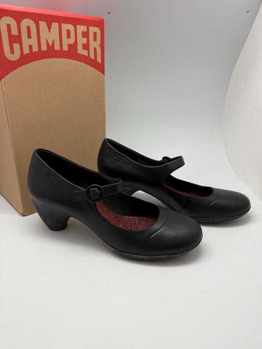 Camper black leather Mary Jane heels EU40 US10 with 5.5 cm heel, genuine leather, round toe, classic goth balletcore M-L