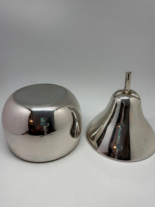 Mid-Century Space Age Silver Pear Ice Bucket — detail