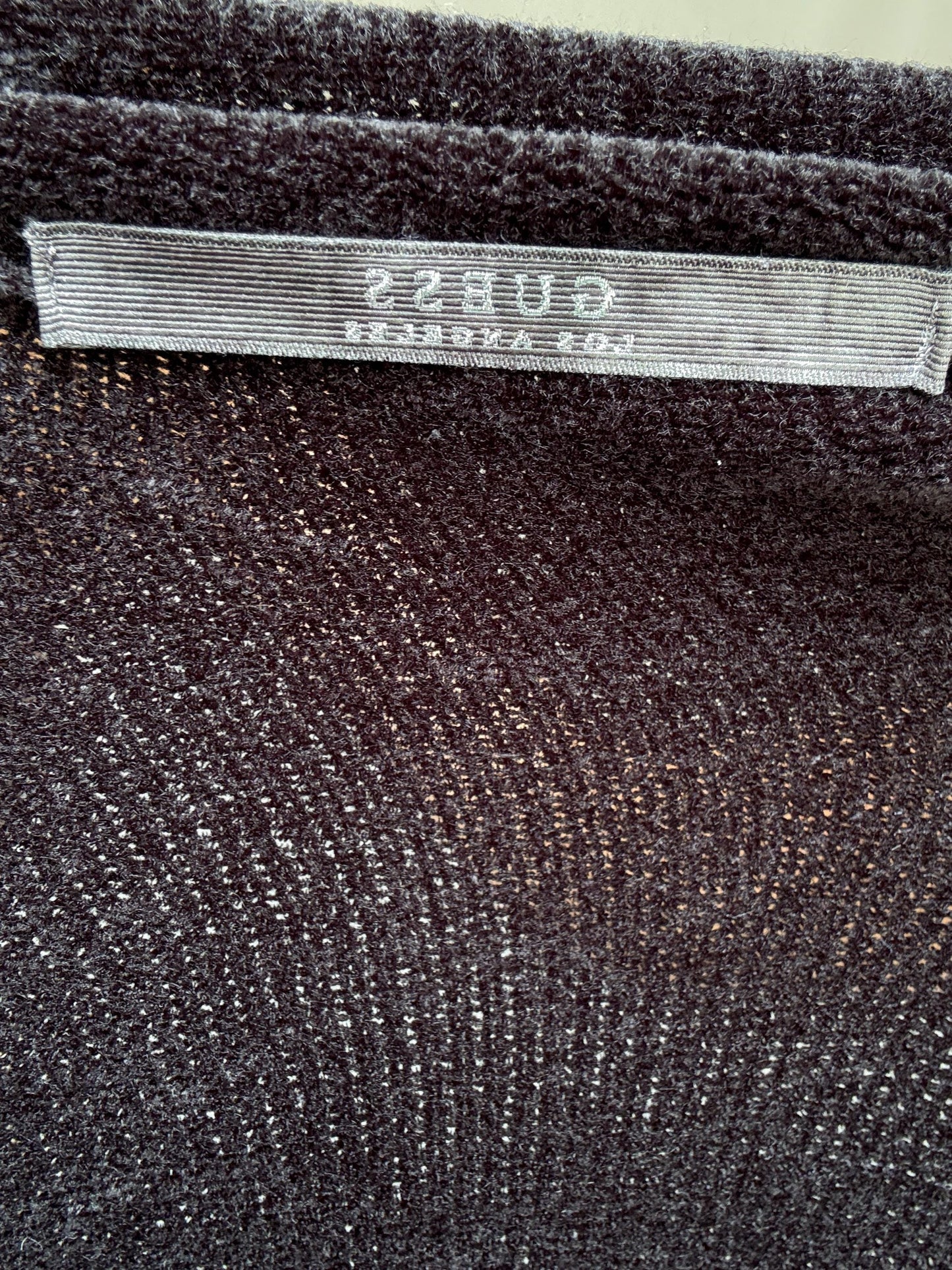 Guess Los Angeles Black Long Sleeve Mini Dress, Sexy Soft Stretch elegant black straight neck pullover, Designer clothing, Size M