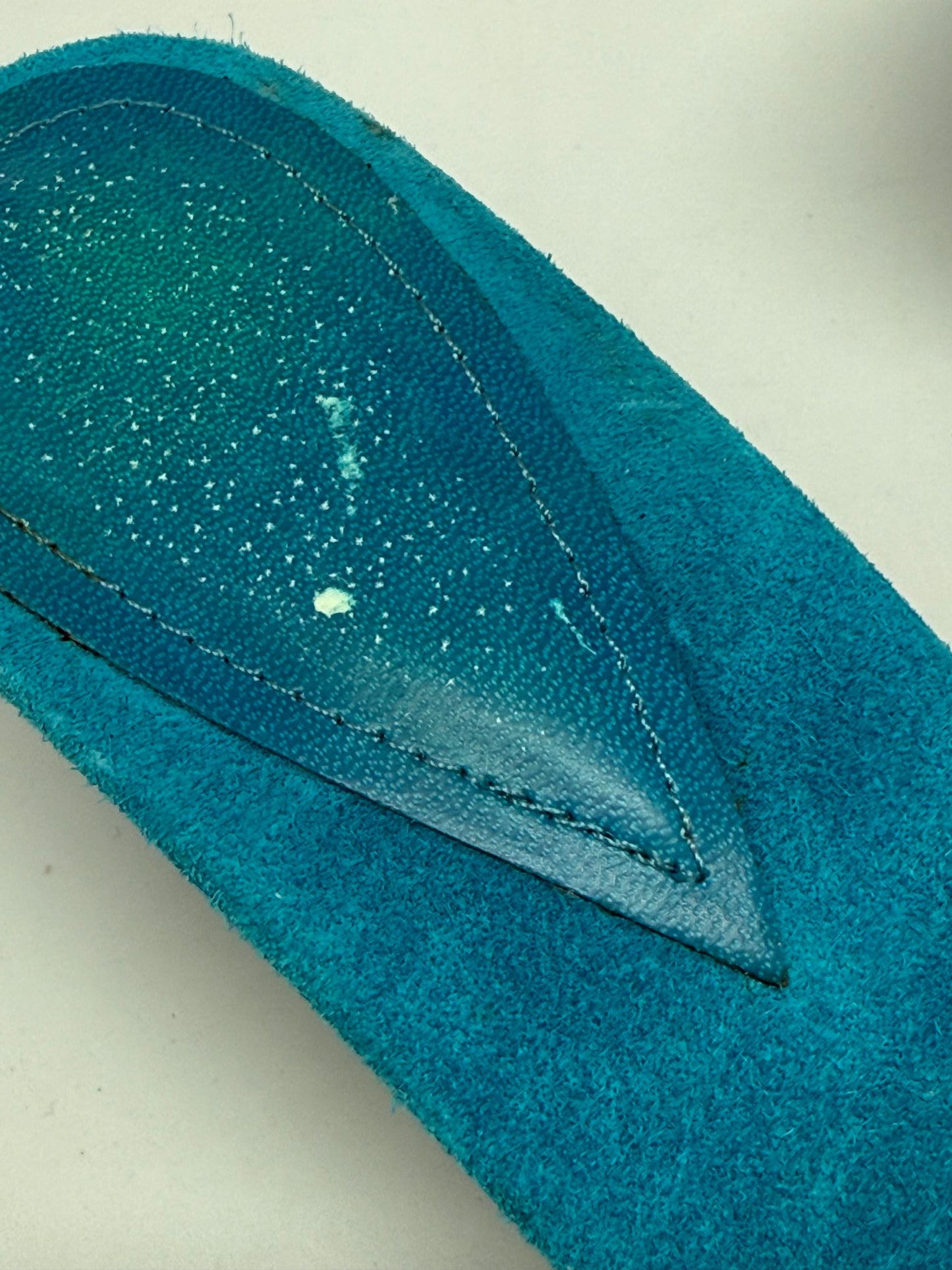 Vintage turquoise suede bow kitten heels EU39 US8.5, strappy Y2K sandals with 5 cm heel, bright summer party shoes, open toe retro