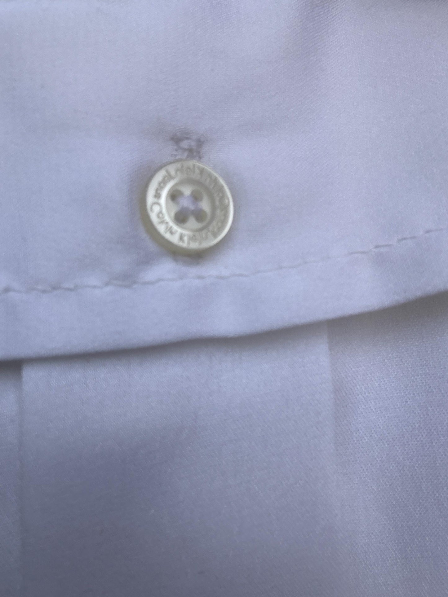 Calvin Klein Jeans white button-up shirt M | shiny front jersey back | Men long sleeve designer clothing