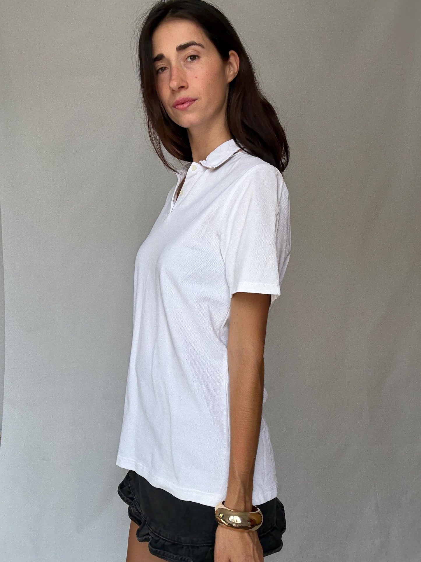 Classic White Polo Shirt for Women with Iconic Burberry Vibes | Oversized Chic | Perfect for Preppy Style Inspired by Olivia Palermo