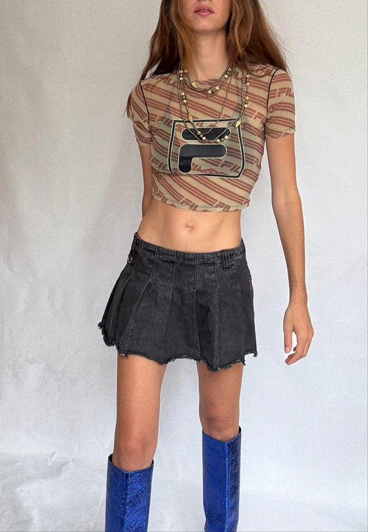 Sheer Mesh Crop Tee in Y2K Style — detail