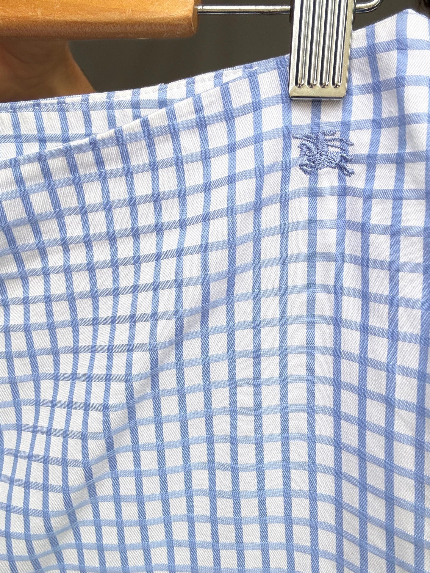 Burberry light blue checked cropped pants, vintage retro 80s, US S, casual streetwear