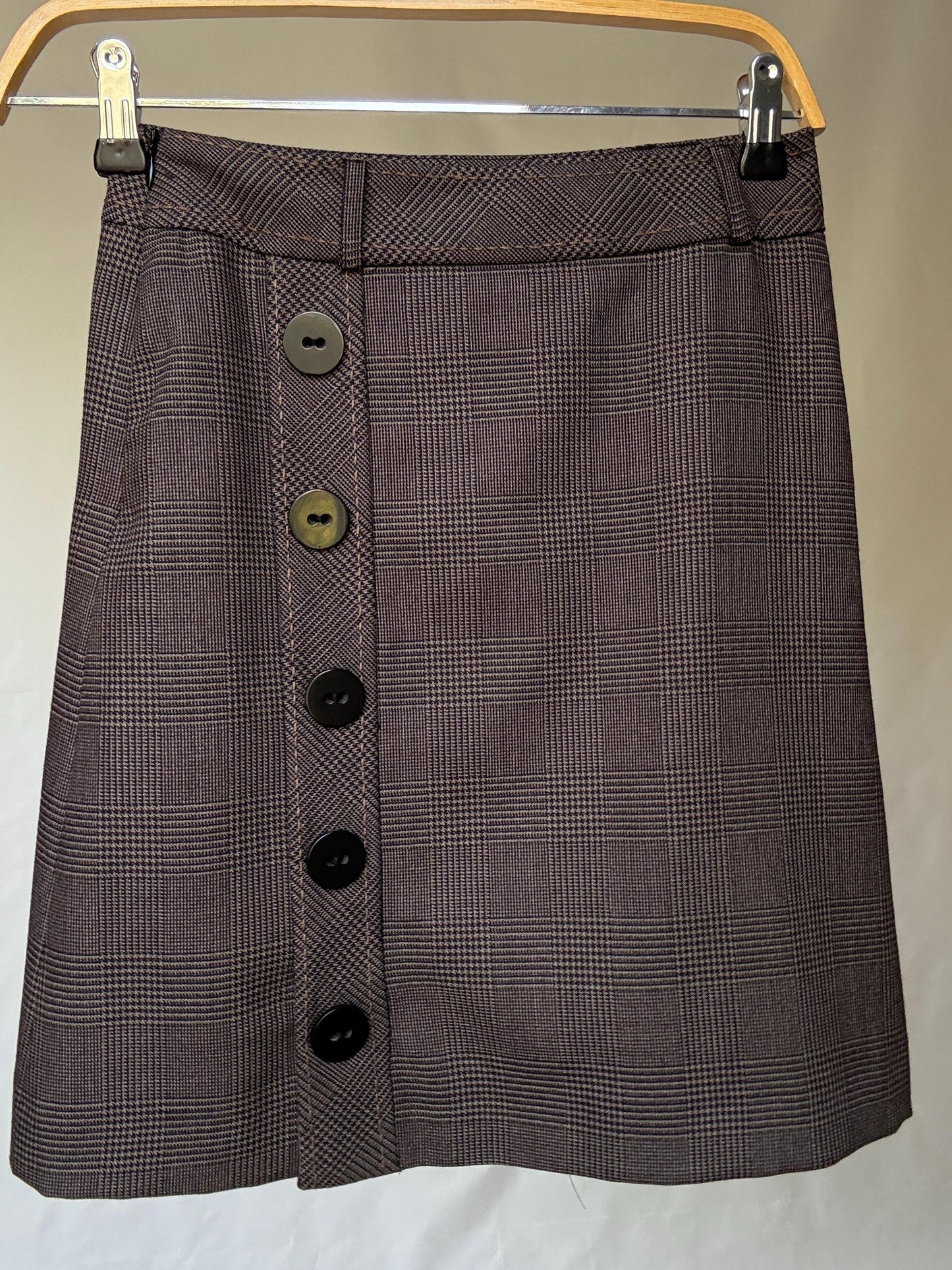 Vintage Wool Blend Plaid A-Line Skirt — additional view 10