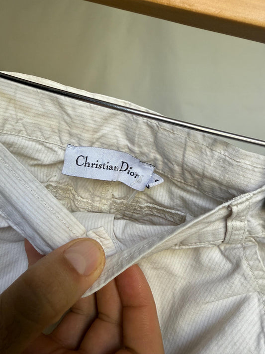 Christian Dior white children pants, 100% cotton, multiple pockets, casual streetwear, EU 6A, everyday play
