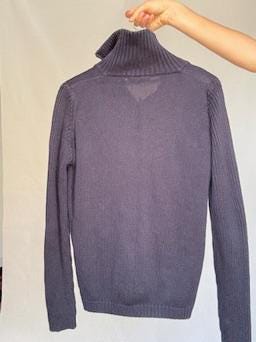 Dutti Sport by Massimo dutti dark blue cardigan vest, 100% cotton navy blue turtleneck winter wear, sleek minimalist design menswear, US L