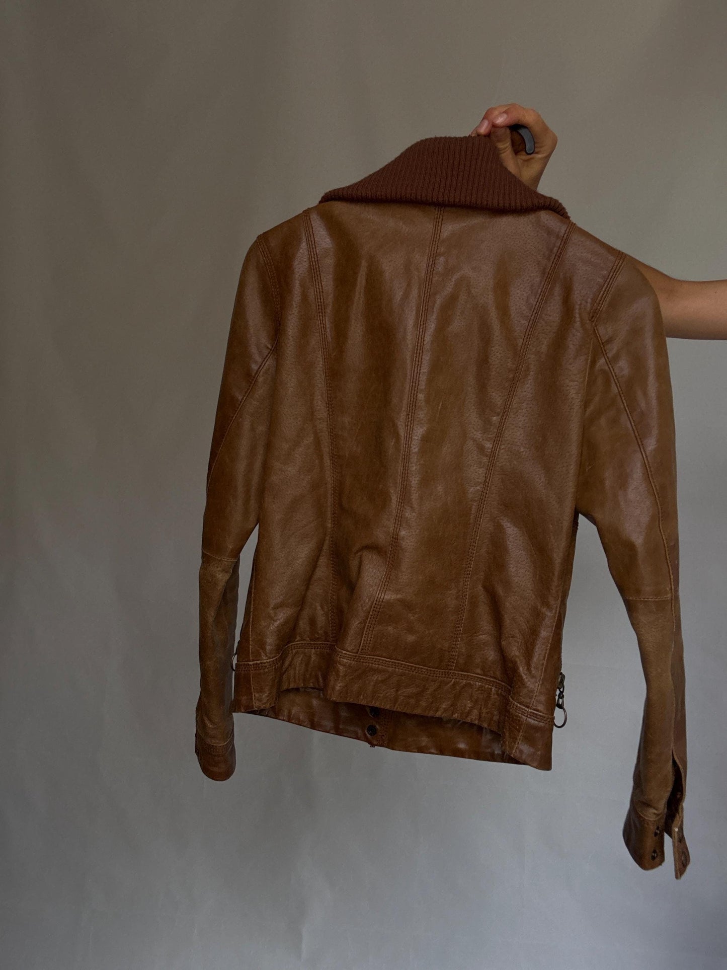 Vintage Brown Genuine Leather Women's Jacket — additional view 11