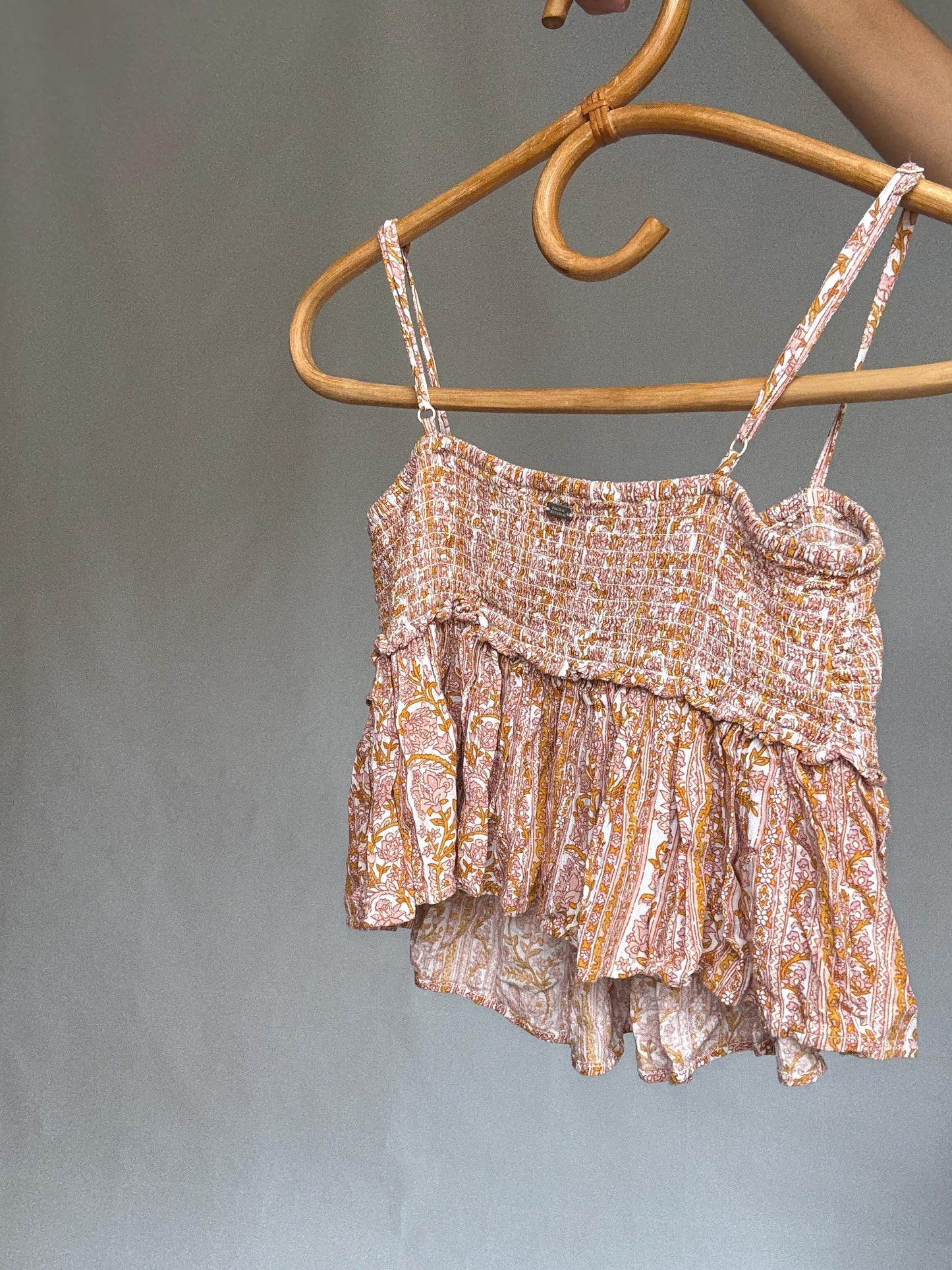 Boho peplum crop top, XS - S, street festival vibe woman clothing