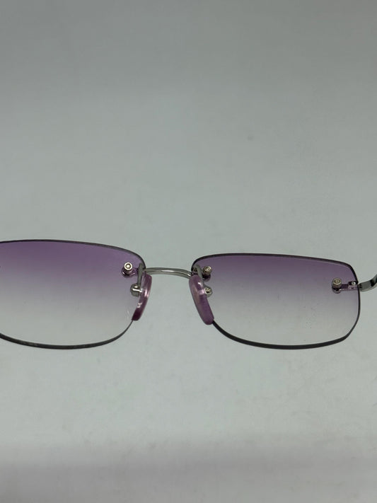 Retro Y2K Rectangular Purple Sunglasses — detail