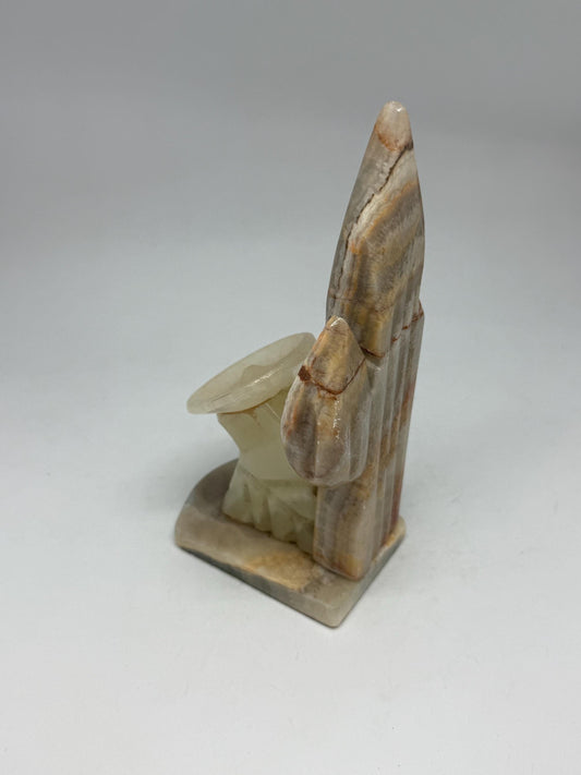 Onyx Marble Bookend in Earthy Tones — detail