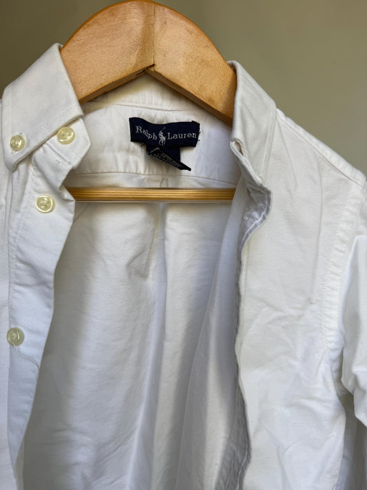 Vintage Polo Ralph Lauren, down shirt, 100% cotton, classic fit, button, down collar, size 5 kids, preppy style