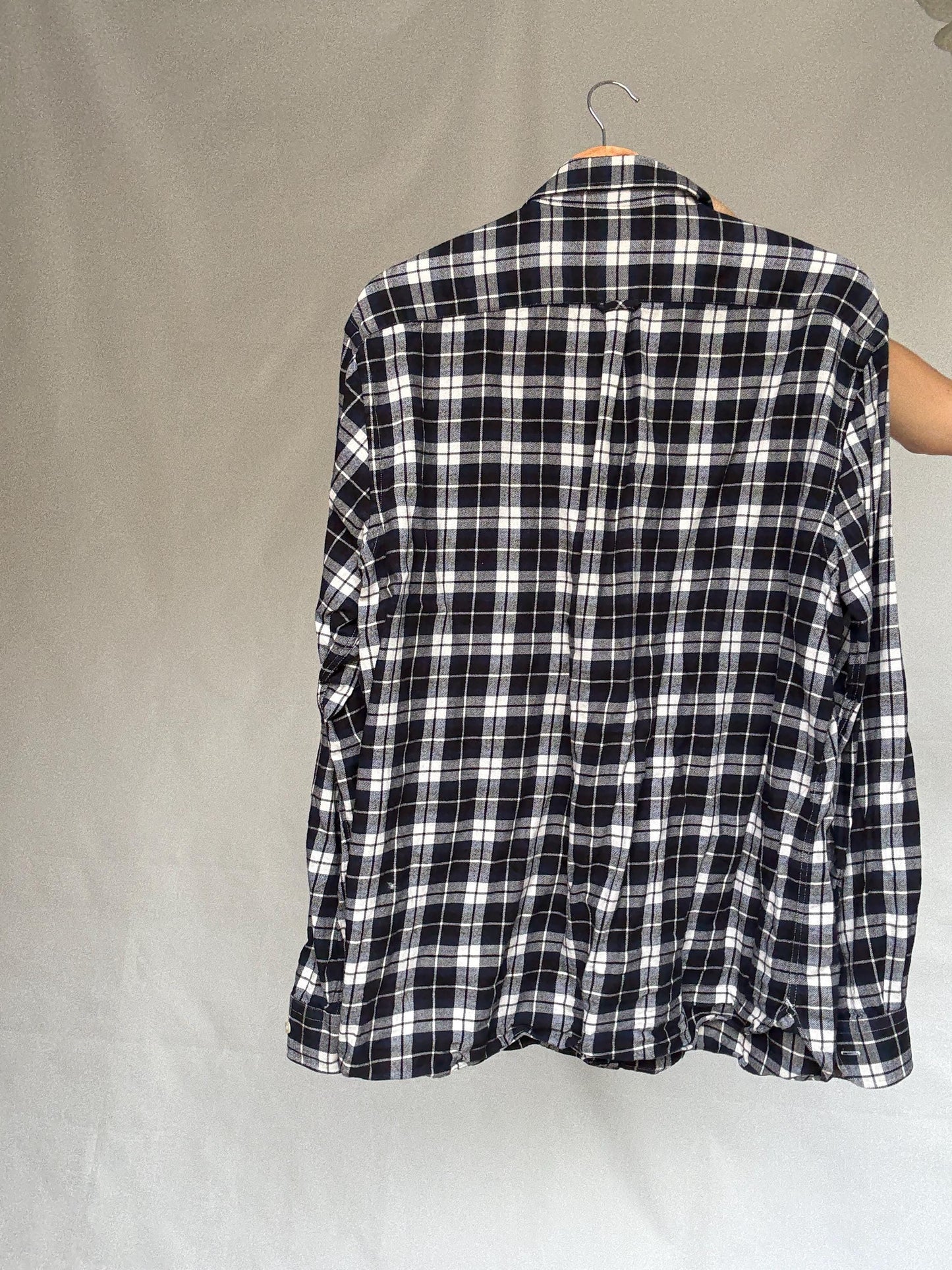 Emidio Tucci Dark Blue Plaid Men's Shirt — additional view 10