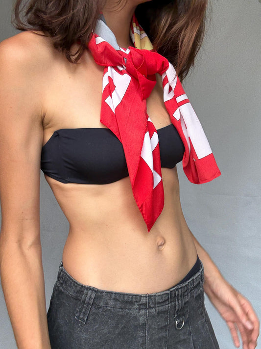 Vintage scarf, Fun playful summer top, Colourful wrap around accessory, Old money vibe, Sexy design pareo, Pool party skirt