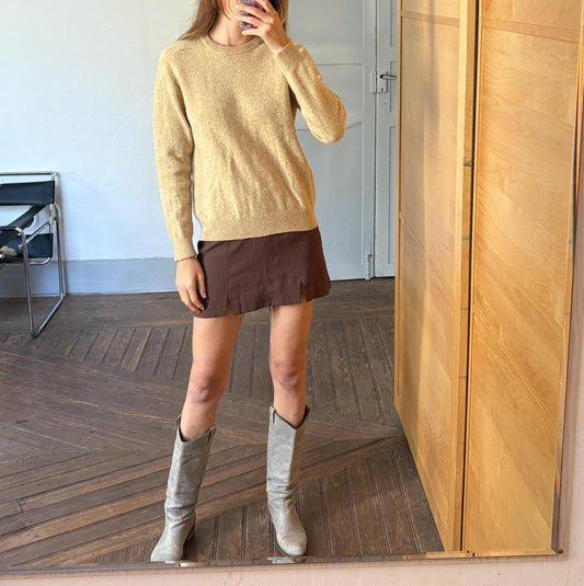 Vintage 100% Lambswool Jumper, Classic Crewneck Sweater, Light Academia Aesthetic, Minimalist Knitwear, Size M-L