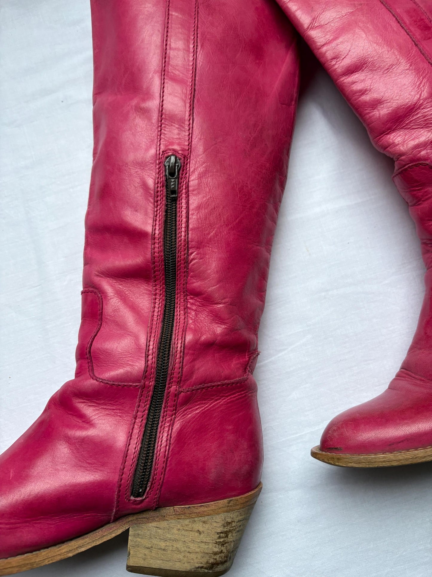 Pink Leather Boots For Statement Outfits — additional view 13