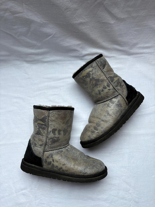 Snake Print Booties in Cozy Chic Style — detail