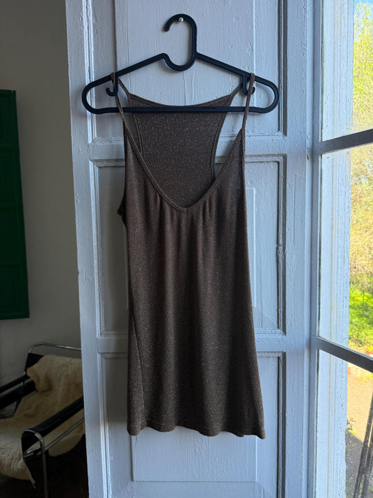 Vintage Brown Shimmer Camisole — detail