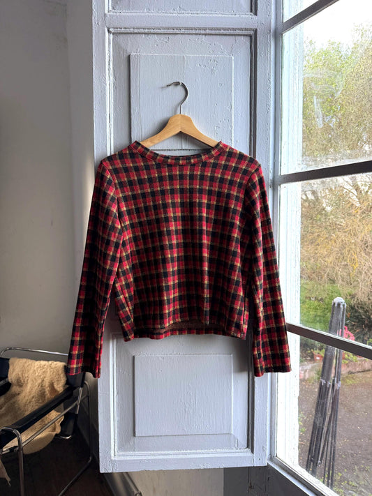 Vintage Plaid Gold Shimmer Women's Shirt — detail