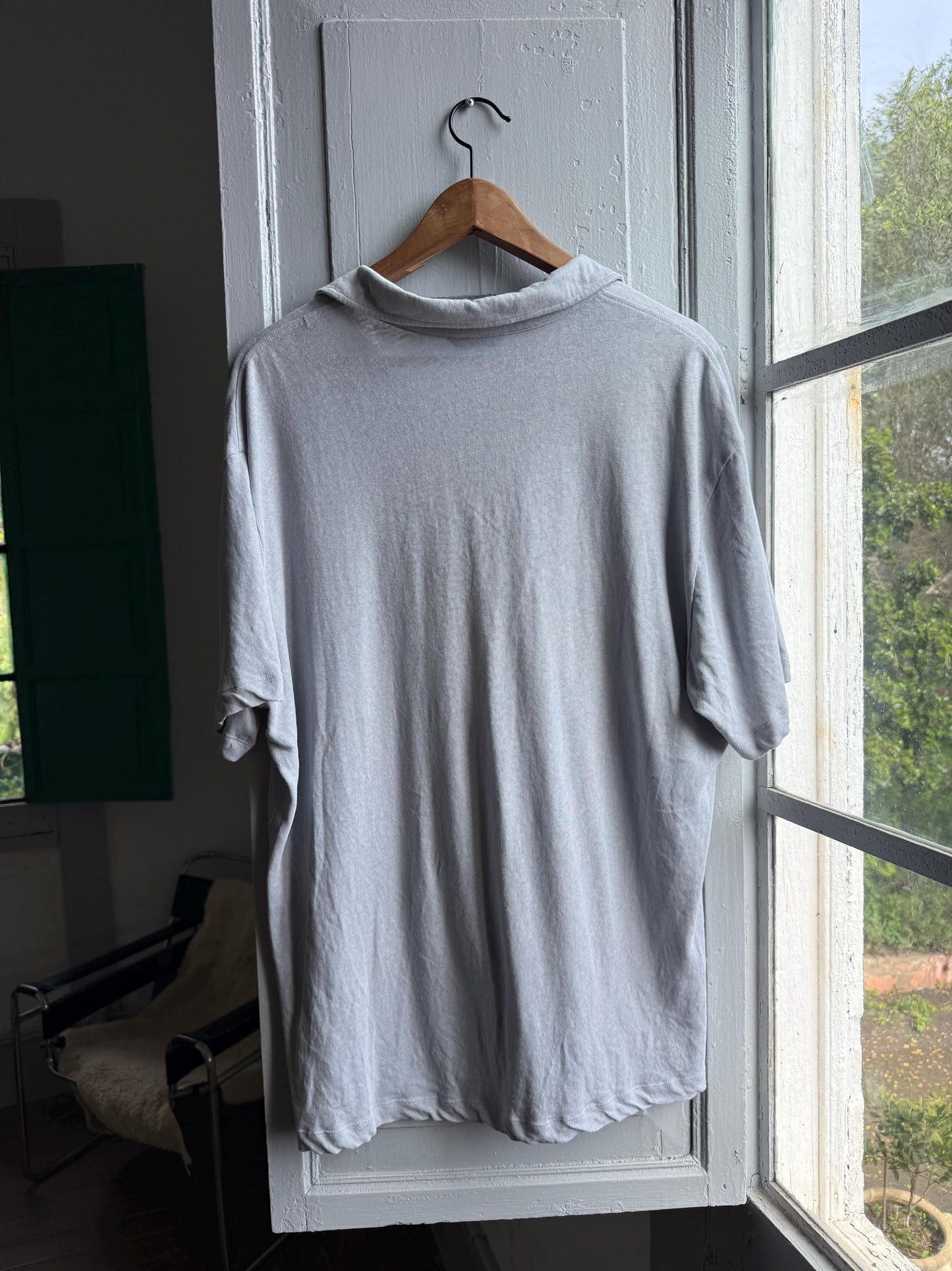 Light Grey Linen-Cotton Polo Shirt — additional view 13
