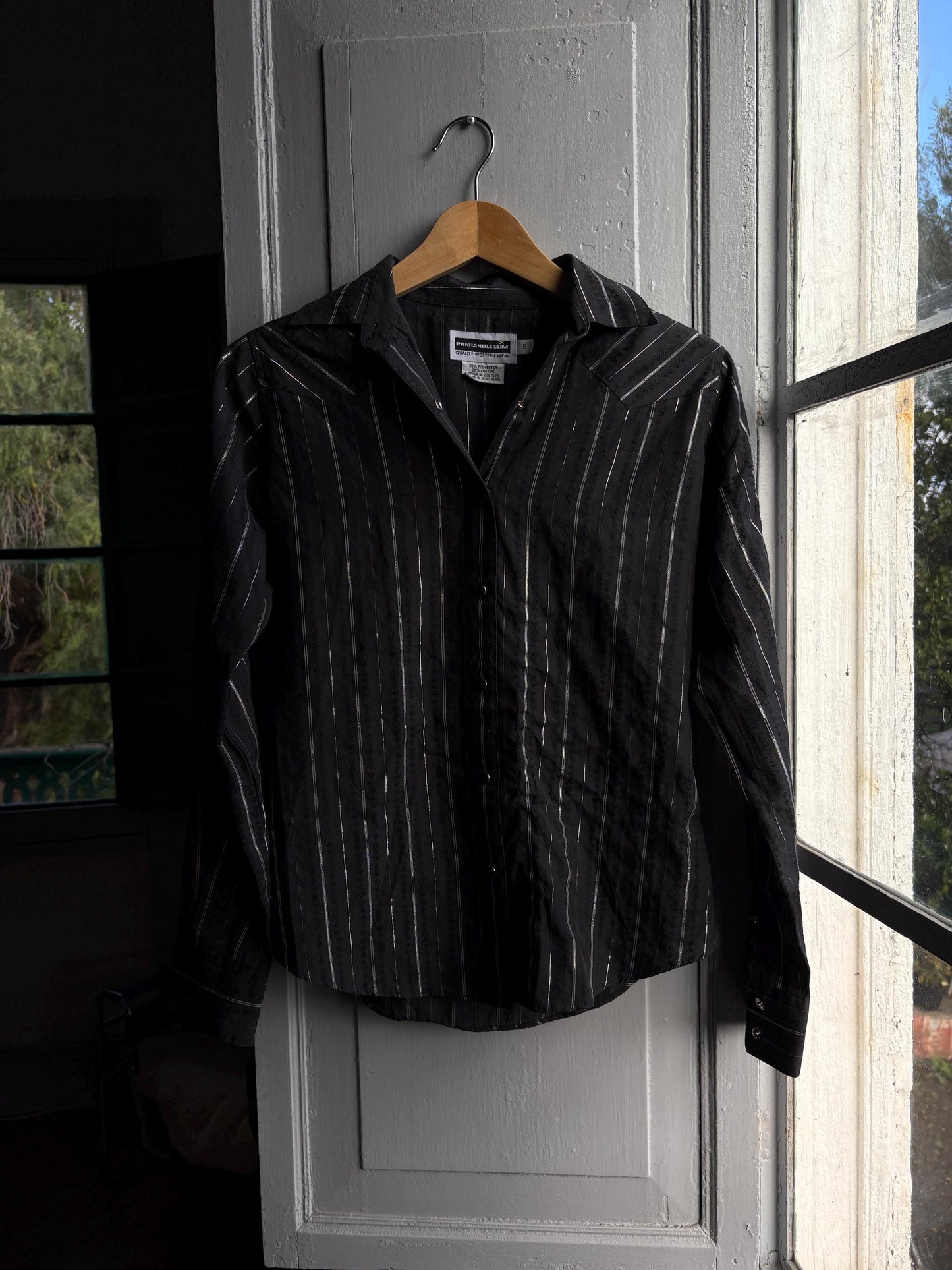 Vintage Western Black Blouse With Glitter Stripe — additional view 12