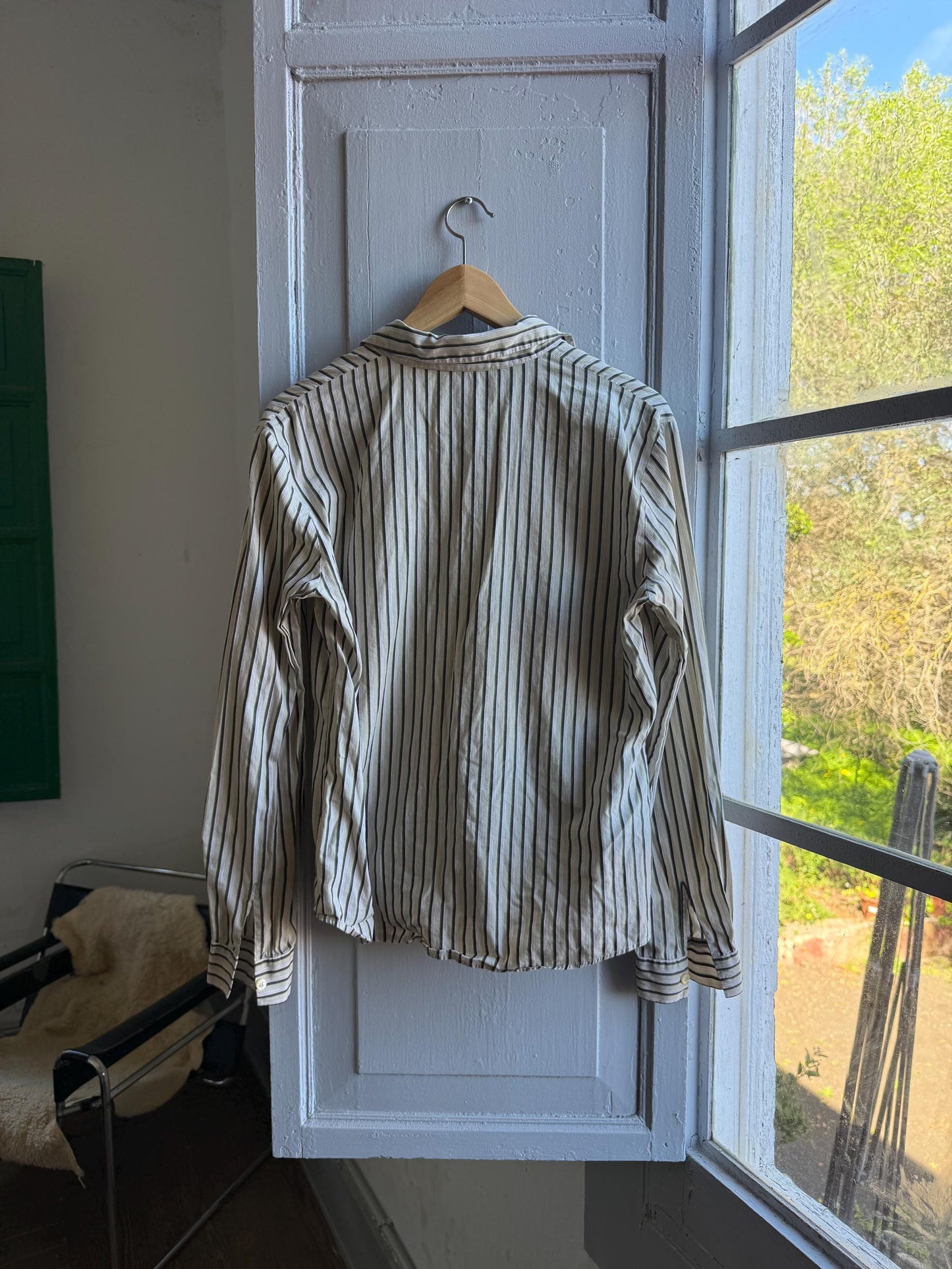 Vintage Burberry Striped Cotton Blouse — additional view 10
