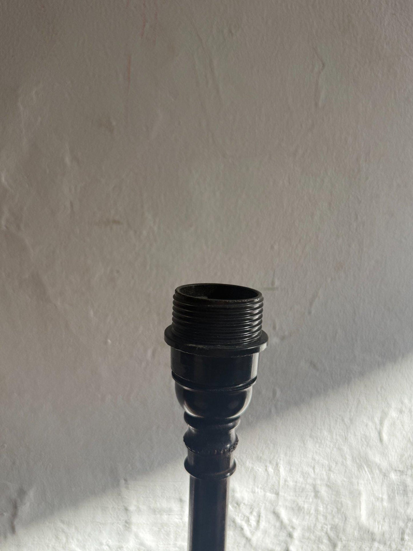 Vintage Brown Table Lamp with Striped Shade — additional view 10