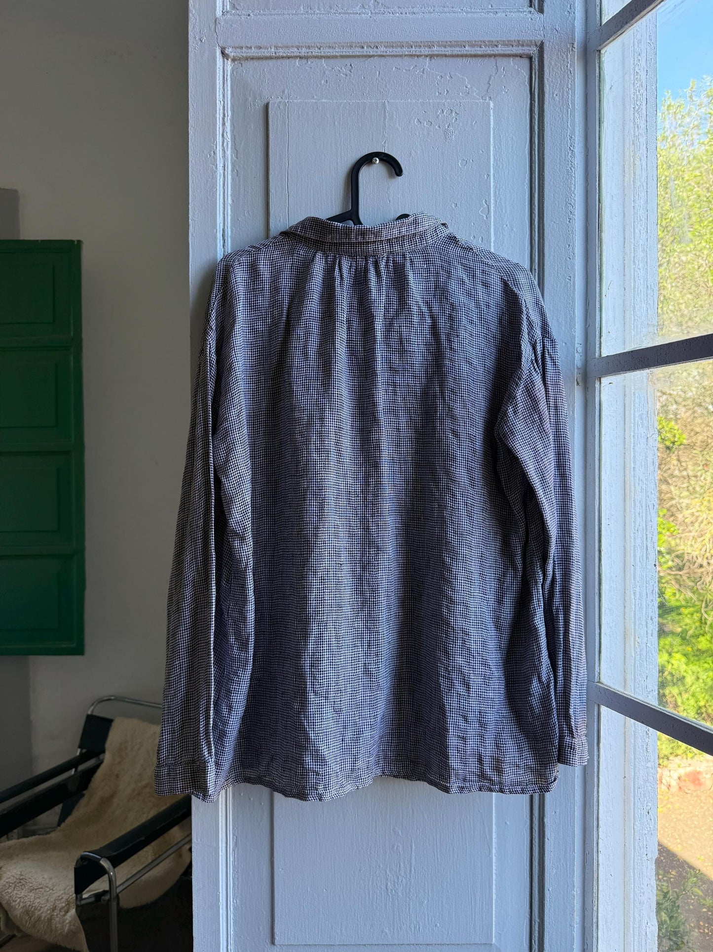 Linen Black And White Check Blouse — additional view 12