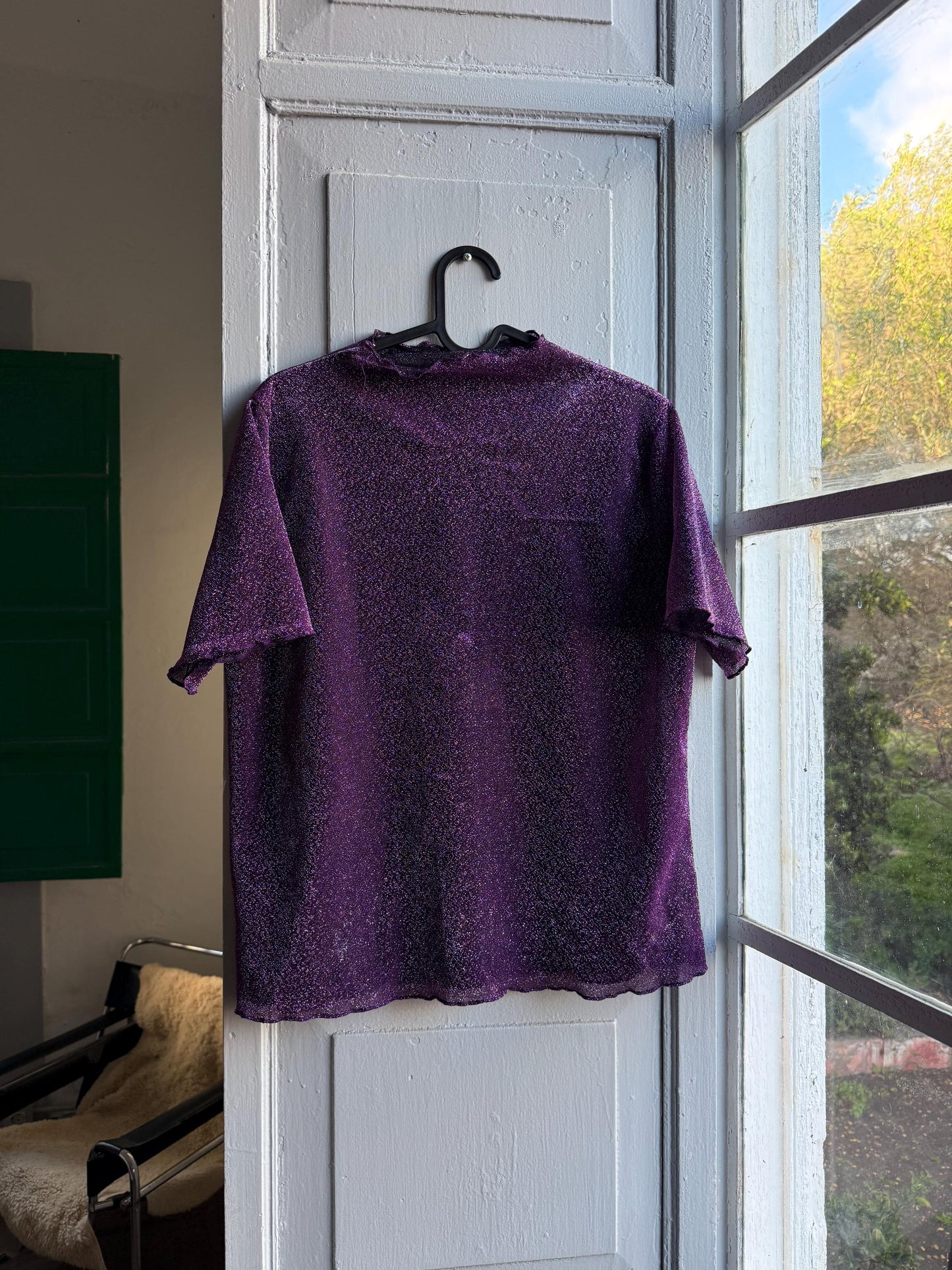 Vintage Purple Glitter Mockneck Top — additional view 12