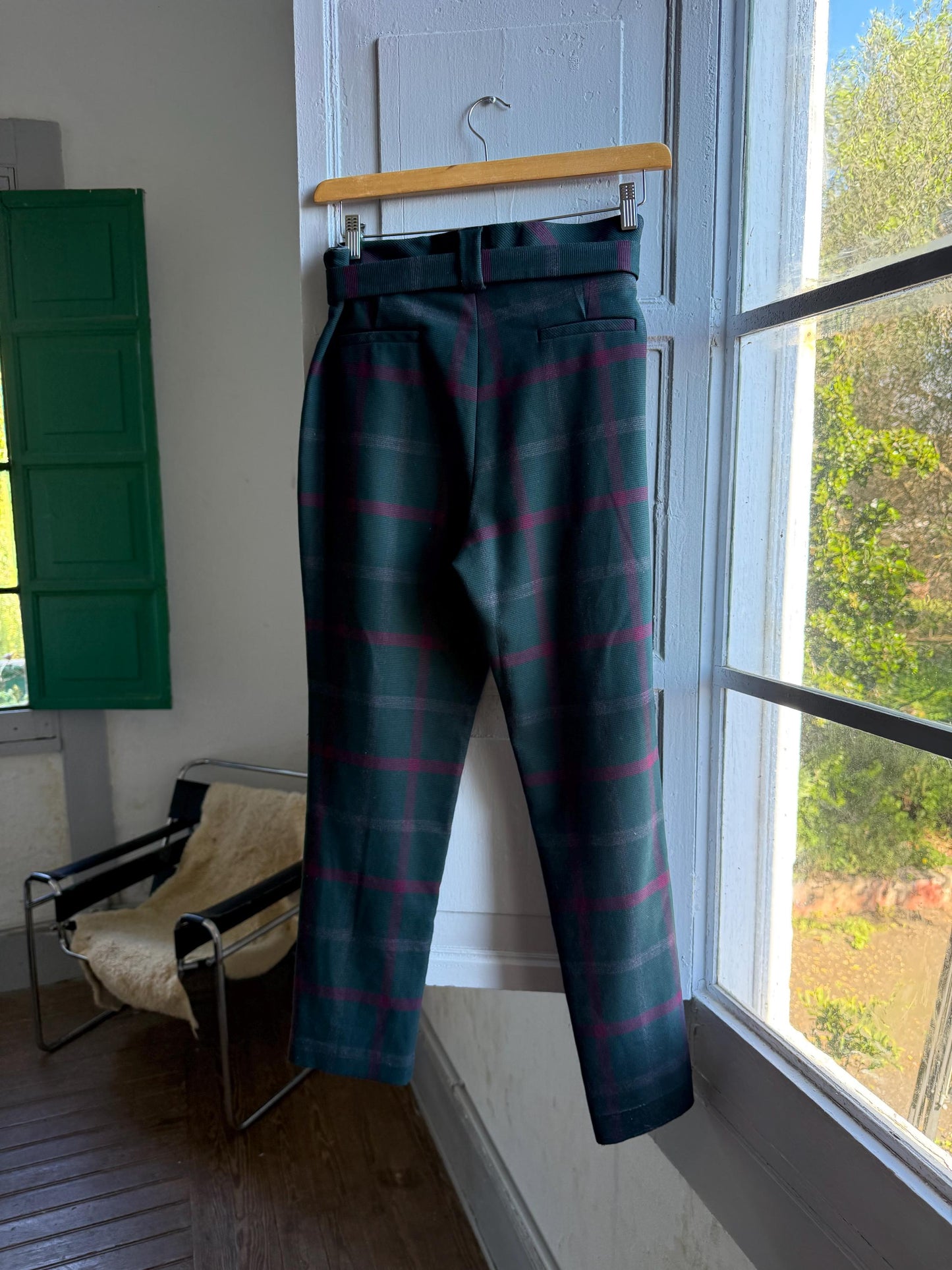 Plaid Belted High Waist Trousers — additional view 12