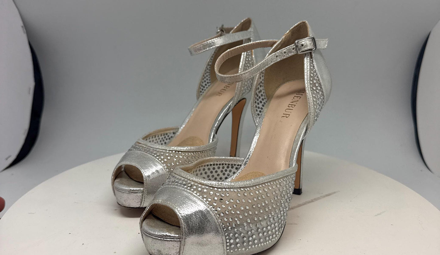Silver Bridal Platform Heels — additional view 10