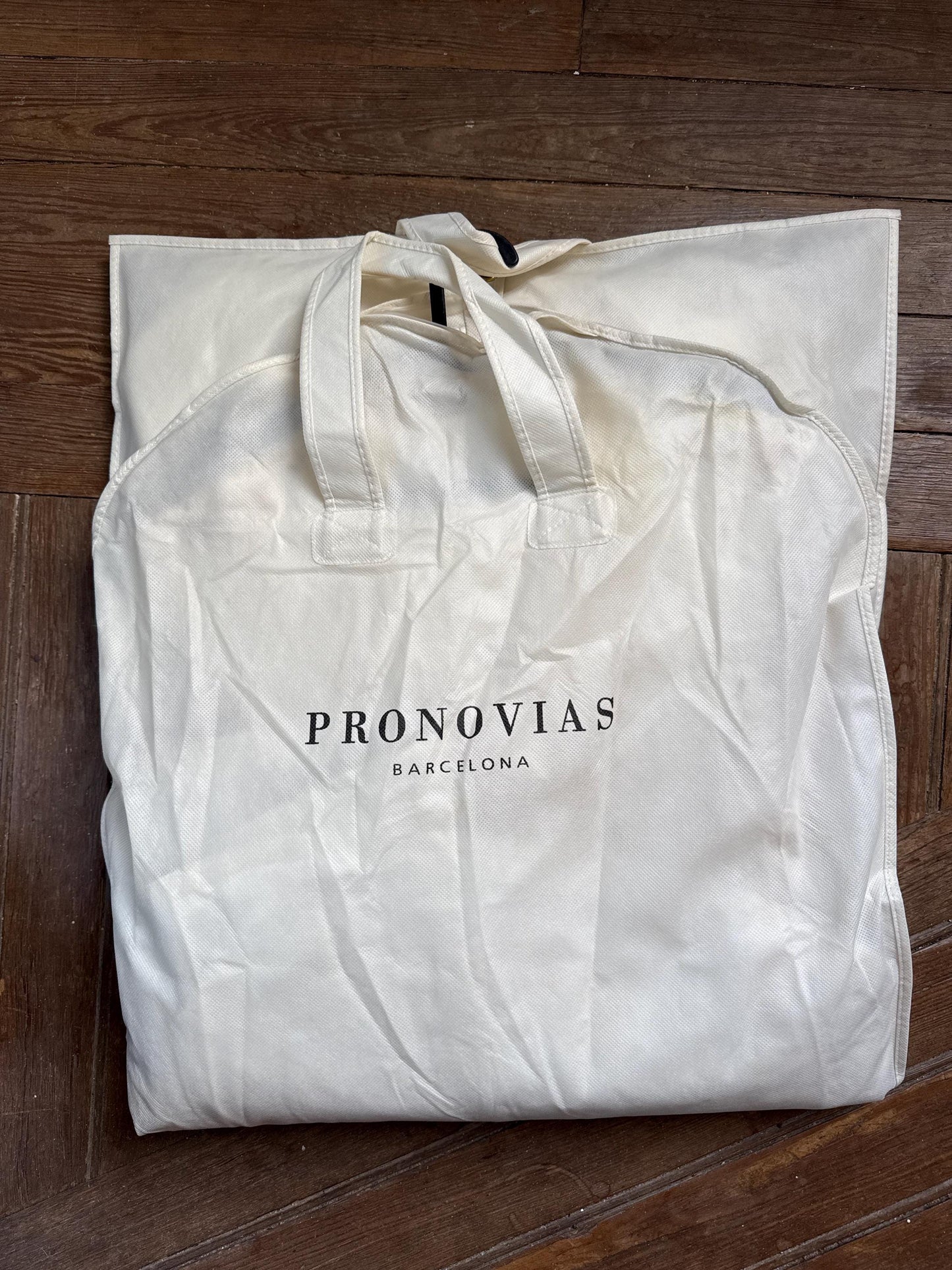 Pronovias White Floral Embroidered Wedding Gown — additional view 12