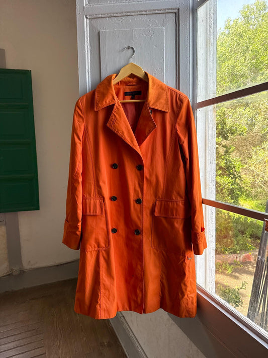 Orange Anne Klein Trench Coat — detail