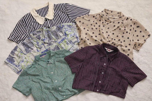 Vintage Y2K Cropped Button-Up Blouse — detail