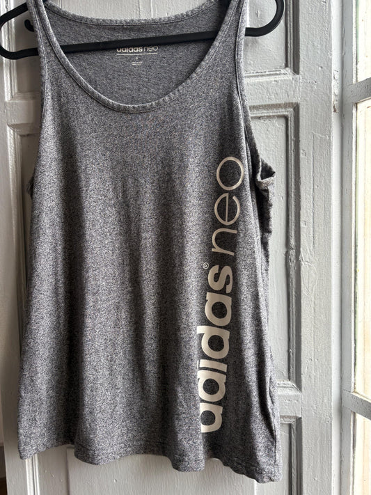 Adidas Neo Grey Cotton Tank Top — detail