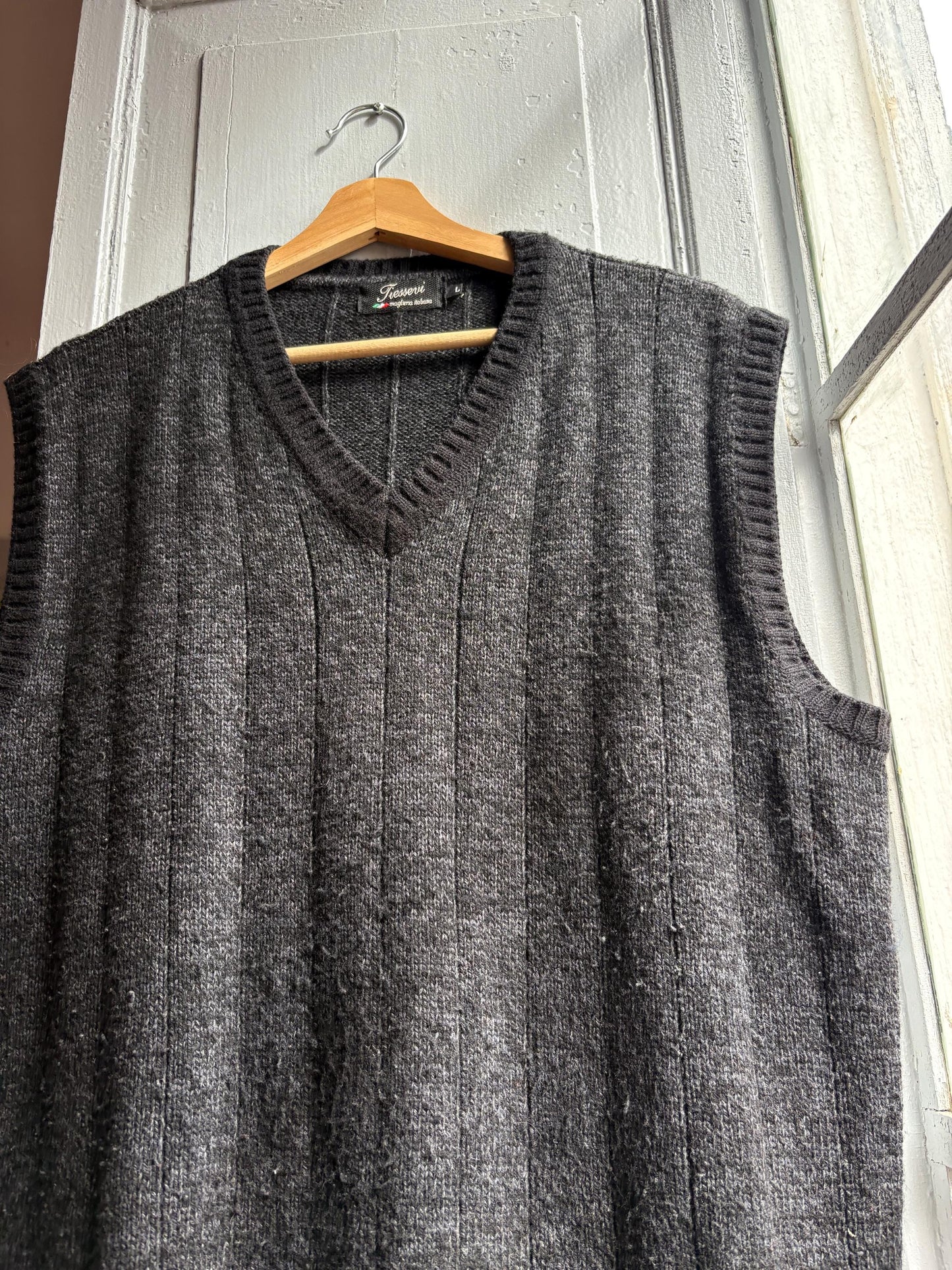 Dark Grey Wool Blend Waistcoat — additional view 12