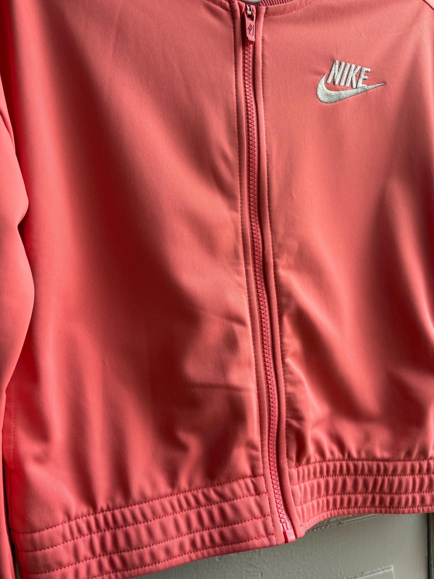Nike Kids sports Jacket Pink Zip Up, Sportswear Girls Track Jacket, Y2K Athletic Streetwear, Size 146 - 156